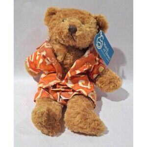 Plushland Beach Bear Tommy Plush Beach Themed w Outfit 2000 March Of Dimes 8"